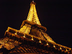 The Eiffel Tower at night. 